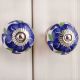 White Navy Blue Hand Painted Knob